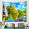 Beautiful natural scenery art Mandala Printed Polyester Tapestry Wall Hanging For Decorate Home Living Room Bedroom Office 6 Siz 210609