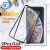 2st Ingen fingeravtryck Matte tempererat glas för iPhone 11 12 13 XS Max Pro Screen Protector X XR 6S 7 8 plus frostat