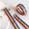 İzle Bantlar Pride Rainbow Watchband 18mm Naylon Kayış Erkekler Kadın Aksesuar Bilezik 20mm Watchstrap 22mm Kemer 24mm Drop234J