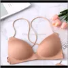 Reggiseni Donna Abbigliamento Drop Delivery 2021 1Pc Imbottito Wireless Stretch Moda Reggiseno Canotta Sexy Cinturino incrociato Donna Casual Bralette Femminile Underwe