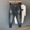 Jeans polyvalents à 9 points pour hommes, marque de mode, Harlan coréen, petit mendiant usé cassé, printemps et été