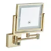 Mirrors Dressing Mirror 8 Inch Two Side 3X /1X Wall Mounted Gold Square LED Folding Brass Makeup Cosmetic Lady Gift