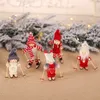 Choinka Wisiorek Mini Doll Dekoracje Figurki Narciarstwo Drewniane Lalki Zabawki Xmas Dekoracja W-00839