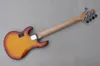 Guitare basse électrique à corps Sunburst à 5 cordes avec Pickguard en perle blanche, touche en érable, micros actifs