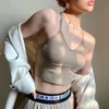 Seksi Kadın Sıkı Backless Kısa Kaşkorse Bahar Moda Bayanlar Ince Tatil Örgü Straplez Yelek Kadın Kravat Tops 210515