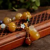 Gold Jade Bracelets 10MM Pumpkin Bead Ethnic Topaz Amethyst Lapis Gemstone Beads Strands Pendant Charm Bracelet for Women Gift