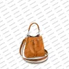 M57706 Designer broderad Jacquard Rem Bucket Bag Women ￤kta kalvl￤der handv￤ska handv￤ska axelv￤ska shopping korskropp