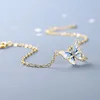 Link Chain Exquisite Blue Butterfly Pendant Gold Color Female Bangles Tiny Zirconia Crystal Stone Charm Bracelets For Women Rodn22