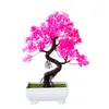 Plantes artificielles en pot bonsaï vert petit arbre fausses fleurs ornements pour la maison décor de jardin fête El couronnes décoratives9823564