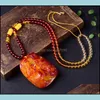 Pendant Necklaces & Pendants Jewelry Beeswax Amber Old Wax Dragon And Phoenix Chengxiang Brand For Men Women Charms Drop Delivery 2021 Jmyu8