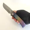 Begränsad anpassning Version Chaves Redencion 228 Folding Kniv Damaskus blad Titanhandtag Pocket EDC Stark utomhusutrustning Taktiska campingverktyg