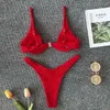 Omkagi varumärke baddräkt kvinnor solid bikini baddräkt hög klippa sexig push up bukservice badkläder beachwear underwire 210624