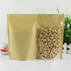 HARDIRON Thickened Front Transparent Kraft Paper Bag Nut Tea Self-standting Ziplock Package Bag Zip Lock Plastic Bags