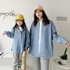 Printemps mère et fille couleur unie chemises décontractées famille correspondant tenues coton hauts 210508