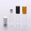 100 PCS/Lot 5 ml bouteille d'huile essentielle rouleau boule parfum échantillon bouteille verre rouleau sur conteneurs