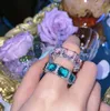 Size 6 7 8 Women Wedding Rings Sparkling Luxury Jewlery 925 Sterling Silver Fill 4 Color 5A Zircon CZ Diamond Gemstones Eternity P288v