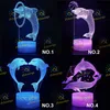 3d illusion Led Lampa Delfin Whale Ocean Series 40 wzorów Base Light Colorful Night Lights Dekoracji Dekoracji Dekoracji Dziecko Prezent