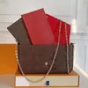 여성 클러치 FELICIE POCHETTE 가방 상자 럭셔리 디자이너 지갑 호보 3 조각 조합 다기능 지갑 어깨 Crossbody 골드 체인 토트 백 핸드백