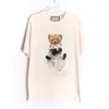 Bear designer de alta qualidade t-shirt homens mulheres cordeiro casual tees manga curta hip hop tops tee punk impressão bordado letra verão skate moda tamanho grande tamanho