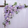 Decoratieve bloemen kransen 50cm bruiloft bloem muur rij pografische display levering zijden pioenrozen rose kunstmatige decor ijzeren boog achtergrond