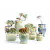 Succulent Plants Flowerpot Small and Medium Size Vase Retro Floral Flower Pot Creative Crafts Desktop Ornaments Planter Decor 210615