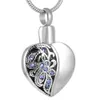 Crematie Souvenir Heart-vormige zwarte patroon hanger ketting, crematie sieraden Ashes Urn Memorial Family of huisdieren kunnen zijn