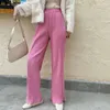 Ol stijl vintage fluwelen hoge taille brede been broek vrouwen elegante werk broek vrouwelijke losse casual pantalon femme 210421