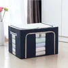 Oxford Opbergtas Grote Capaciteit Quilt Kleding Case Visual Window Steel Frame Binnen Opvouwbare Twee Zijdeur Opening Easy TH0023