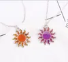 Palm Mood Necklace Chang Color Sun Moon and Stars Butterfly Necklaces Personalized Pendant with Stainless Steel Chain