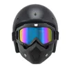 Casques de moto, scooter, vtt, ATV, Dirt bike, 3/4, avec crâne, lunettes Cool, vintage personnalisé pour casque de moto universel