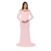 Cotton Off Shoulder Maternity Photography Props Gown Dress Sexy Women Party Dress Pregnancy Photo Shooting Maxi Dresses 2019 New Q0713