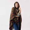 design 100% ACRYLIC foulard femme Autumn / Winter warm fashion cloak poncho 130*150CM Black/Gray/Wine Red/Khaki tippet shawl 220106