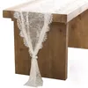 Bruiloft benodigdheden eenvoudige nordic stijl witte kanten tafel runner voor thuis dineren decoratie tafelkleed cover doek