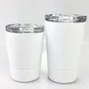 8oz 12oz sublimation kids cup Stainless Steel skinny mug stemless tapered water coffee tea tumbler with a plastic straw