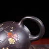 Théière Yixing chinoise pure à la main boue colorée peinte prune parfumée Xi Shi Pot argile violette 188 trou de boule 160 ml 210724