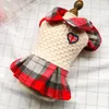 Vêtements pour chiens College Style Chiot Chat Robes pour Yorkies Chihuahua Vêtements Doux Plaid Chiens Chats Animaux Tutu Jupe Dress227Q