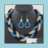 Pendant & Pendants Jewelrywomen Metal Choker Necklaces Trendy Mtilayer Weaving Twist Torques String Geometric Clavicle Chain Punk Jewelry St