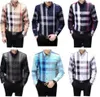 Luxurys Designers quality men's dress shirts fashion trend casual business cocktail shirt long sleeve solid color summer comfortable stand collar M-3XL#04