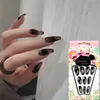 Накладные ногти 24шт.Коробка накладных ногтей с дизайном Съемная черная балерина Искусственные носимые насадки для маникюра с полным покрытием2984794