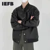 IEFB Baseball Collar PU Leather Jacket Men's Loose Short Coat Ins Korean High-quality Jackets Spring Autumn 9Y7087 210524