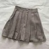 Korobov Kore Tiki Tarzı A-Line Ekose Etekler Vintage Mini Faldas Mujer Yeni Chic Pileli Kadın Etek 210430