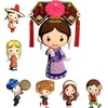 Creative Chinese style Cute Ethnic People Fridge Sticker Magnetic Icebox Stick Home Decoration Refrigerator Magnet Party Gifts for Guests kids Women