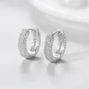 fashion gold plated zircon micro-inset round stud earring hip hop full drill ear buckle