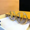 Top Paris Jewelry Accessories Women Hoop Earrings Luxury 18K Gold Ear Studs Lady big size circle hoop earrings Nice Christmas gift
