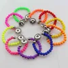 6PC Kinder 12mm Metall Snap Metall Knopf Schmuck 10 Farben 6mm Acryl Gummi Perlen Armbänder 15cm Für Kinder