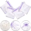 100pcs / lot organza påsar med dragsko för ringar örhängen väska bröllop baby shower födelsedag julklappspaket