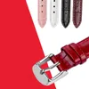 Echtes Lederarmband Damen Universal Style Fashion Uhrenarmband Rot Braun Schwarz Rosa Armband 10mm 12mm 14mm 16mm H0915