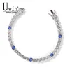 Uwin Tennis Bracelet 4mmトルコの青い目aaa czアイスアウト高級バングル卸売婦人ジュエリー210918