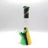 Beaker de silicone bong percoladores canal de vidro de vidro canal shisha hookah tubo de permolador conjuntos com