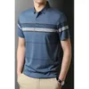 Men's T-Shirts 2021 Mulberry Silk High-quality T-shirt Lapel Summer Ice Business Casual Short Sleeve